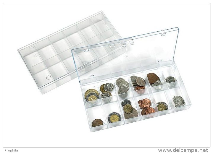 Lindner 4822P Sammelbox Transparent, 12 Feste Fächer 31x48 Mm, 10er Packung - Autres & Non Classés