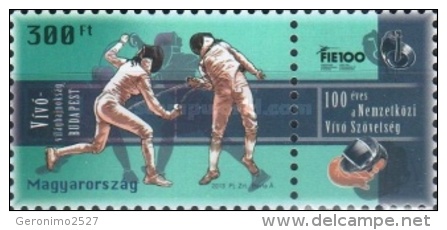 HUNGARY 2013 SPORT World Cup Of FENCING BUDAPEST - Fine Set + Label MNH - Unused Stamps