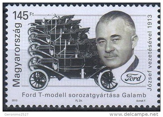HUNGARY 2013 PEOPLE Cars Ford JOZSEF GALAMB - Fine Set MNH - Unused Stamps