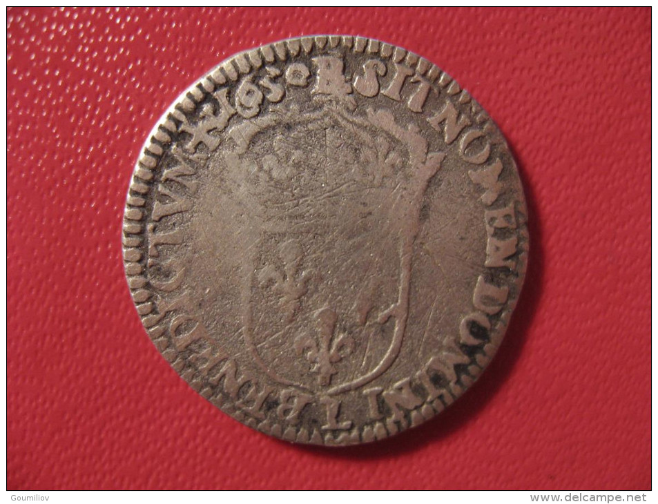 1/12 D'ecu Louis XIV 1650 L Bayonne - Type à La Mèche Longue 9195 - 1643-1715 Louis XIV Le Grand