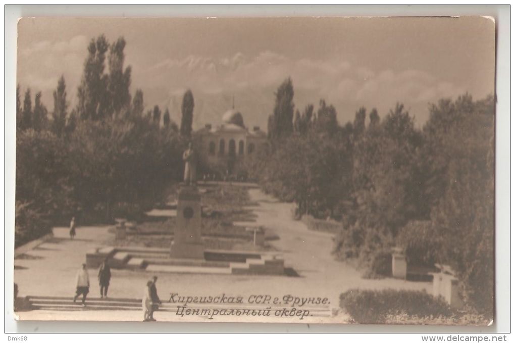 KIRGHIZISTAN - FRUNZE / BiÂškek - CENTRAL SQUARE - 1930/40s RPPC POSTCARD - Kyrgyzstan