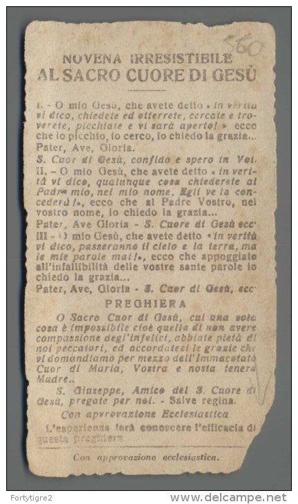 E560 EB N. 168 DULCE COR JESU SACRO CUORE DI GESU FUSTELLATO DISCRETO ROTTO Ed. Enrico Beretta - Religion & Esotericism