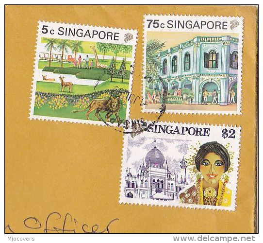 Air Mail SINGAPORE COVER 5c LION GIRAFFE 2.00 CULTURE Etc Stamps Lions - Singapore (1959-...)