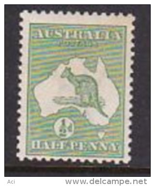 Australia 1913 First Watermark Kangaroo, Half Penny Mint Hinged - Nuovi