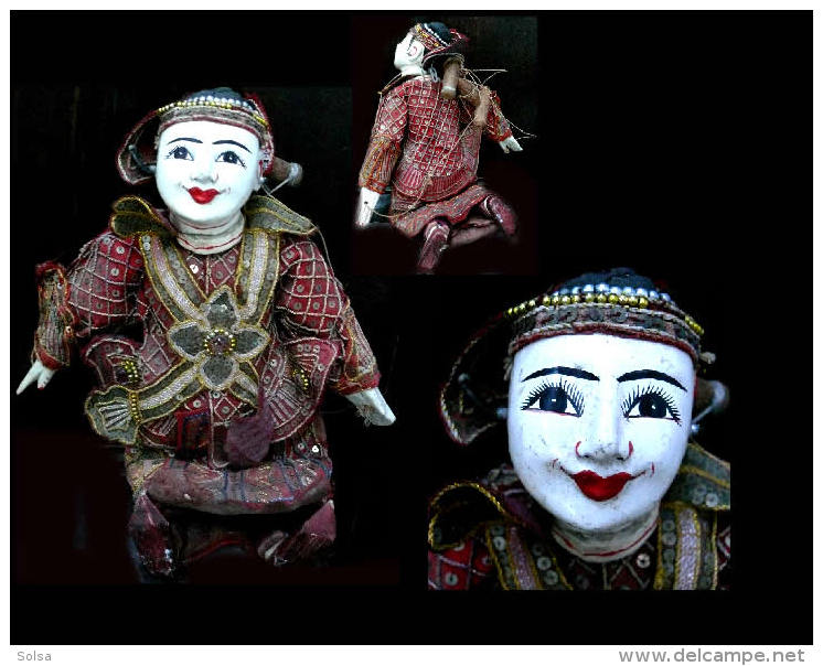 Marionnette Birmane: Bayin Le Roi / Burmese Puppet Featuring The King - Marionetas