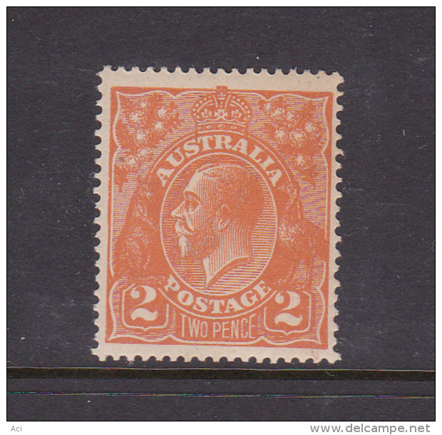 Australia 1914-24 Single Watermark King George V, SG 62, 2d Orange Mint Hinged - Neufs