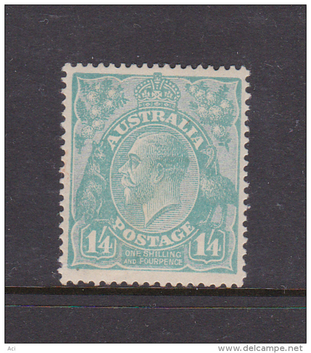 Australia 1914-24 Single Watermark King George V, SG 66a, One Shilling And 4 Pences Green  Blue Mint Hinged - Ungebraucht