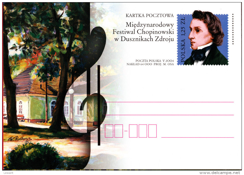 POLAND - Postcard - 2004.06.30. Cp 1342 Music Festivals - The International Chopin Festival In Duszniki Zdroj - Ganzsachen