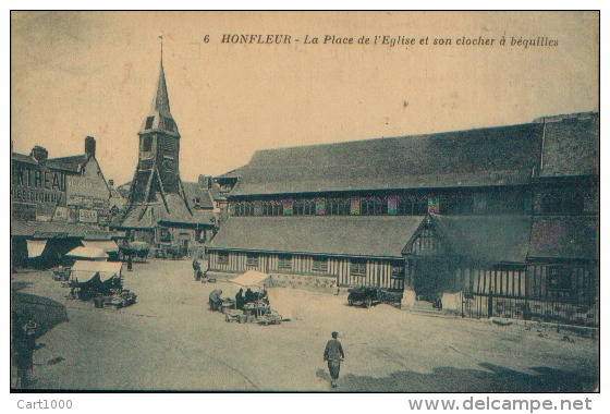 HONFLEUR LA PLACE DE L'EGLISE ANNI 20/30 - Honfleur