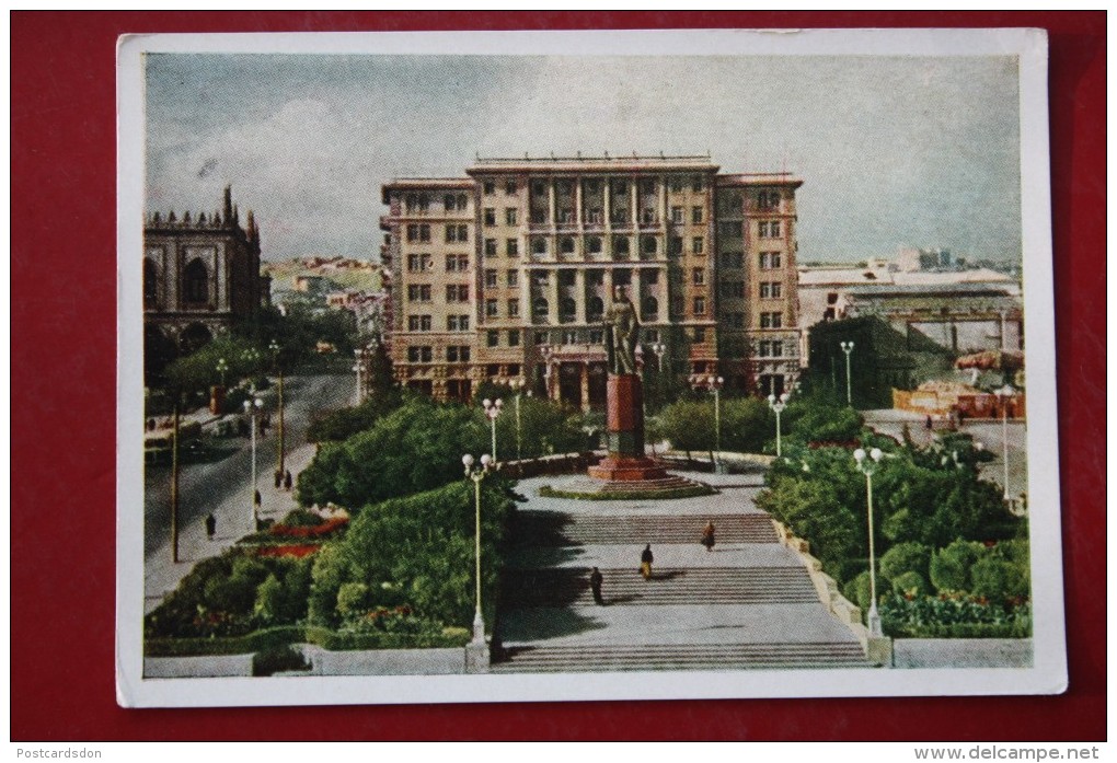 AZERBAIJAN  - Old Postcard - BAKU. Nizami Square   - 1957 - Azerbaïjan