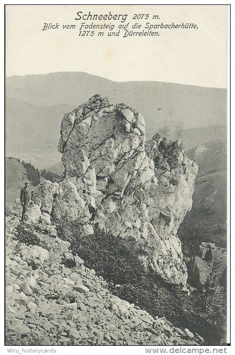 AK 0231  Schneeberg - Blick Vom Fadensteig Auf Die Sparbacherhütte Und Dürreleiten / Verlag Ledermann Um 1912 - Schneeberggebiet