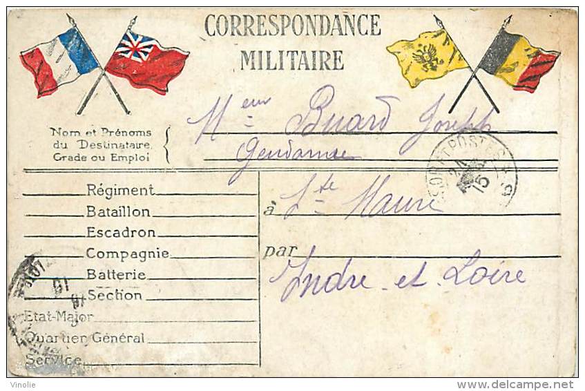 D-15 - 5572  : CARTE POSTALE FRANCHISE  MILITAIRE GROUPE DE DRAPEAUX - Cartas & Documentos