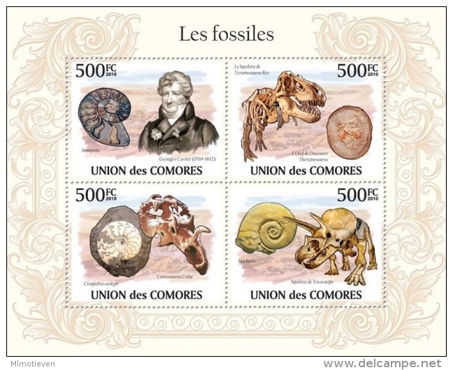 MTDR-BK2-323 MINT ¤ COMORES 2010 4w In Serie ¤ DINOSAURS - PREHISTORICS - PRÉHISTORIQUES - DINO´S - PREHISTORIE - Prehistorics