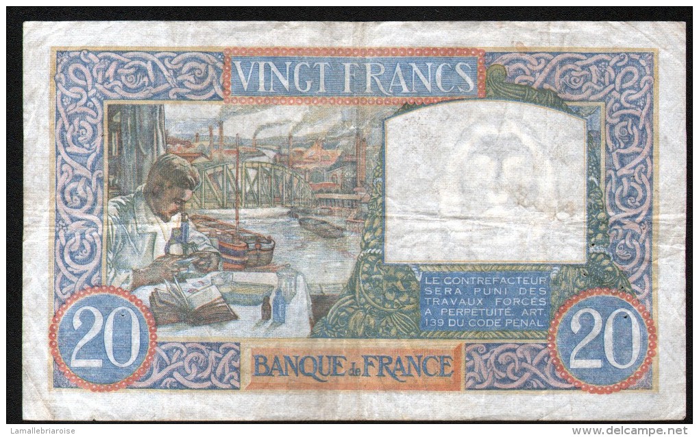 20 FRANCS " SCIENCE ET TRAVAIL " 26-9-1940 - Z.1092 - 20 F 1939-1942 ''Science Et Travail''