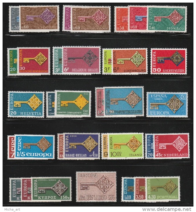 Europa Cept 1968 Complete Year MNH - Komplette Jahrgänge