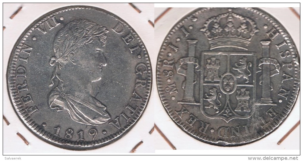 MEXICO ESPAÑA FERNANDO VII 8 REALES 1819  PLATA SILVER W - México