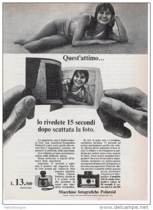 1967/8 - Macchina Fotografica POLAROID - 5 Pagine Pubblicità Cm. 13 X 18 - Cameras