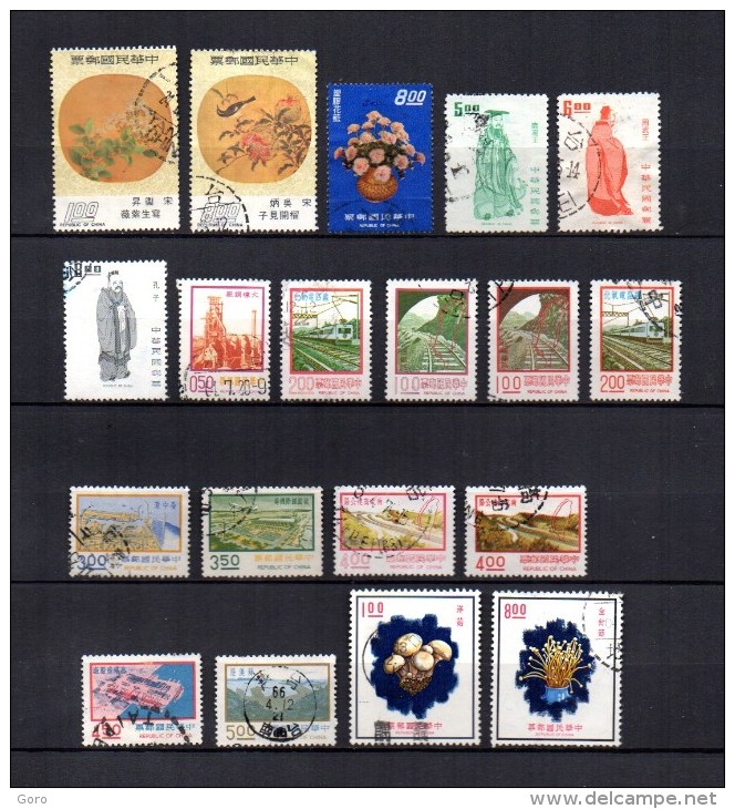 Taiwán  ( Formosa )    1974   .-    Y&T Nº    961 - 964 - 971 - 975/976 - 978 -979/981 - 983/987 - 988 - 991 - Used Stamps