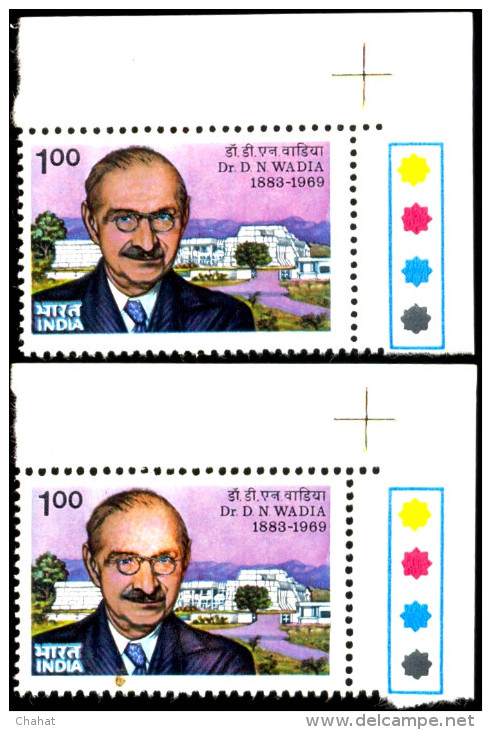 FAMOUS PEOPLE-Dr D N WADIA-INDIA-COLOR VARIETY-SCARCE-MNH-A6-572 - Variétés Et Curiosités