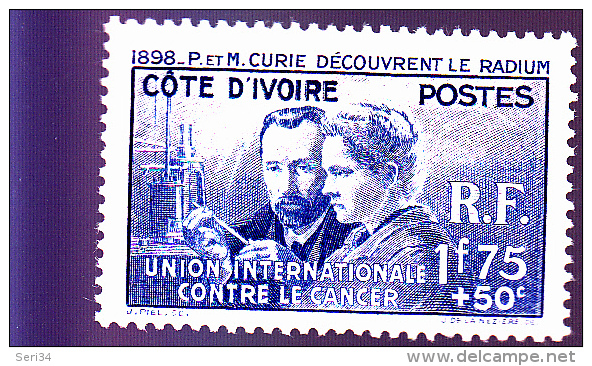 COTE D´IVOIRE :P Et M Curie: Y&T :140* - Ungebraucht