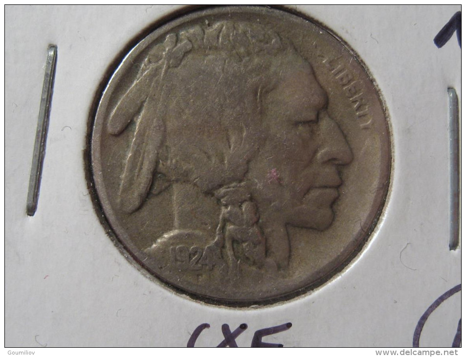 USA - Five Cents Buffalo 1924 D - Error, Unbalanced 0291 - 1913-1938: Buffalo