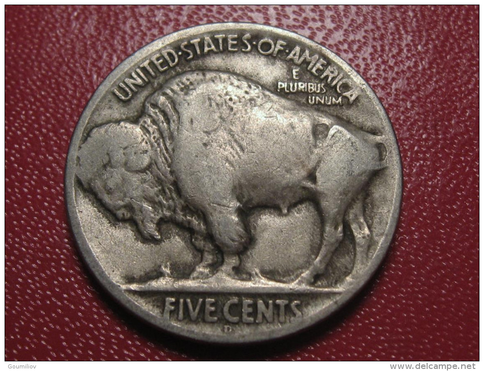 USA - Five cents Buffalo 1924 D - error, unbalanced 0291