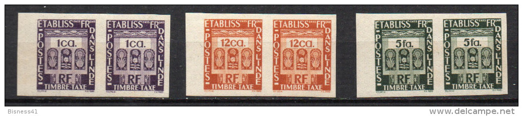 1/ Inde Taxe  N° 19 22 & 27 Non Dentelé Paire Neuf XX ,  Cote : 50,00 € , Disperse Trés Grosse Collection ! - Unused Stamps