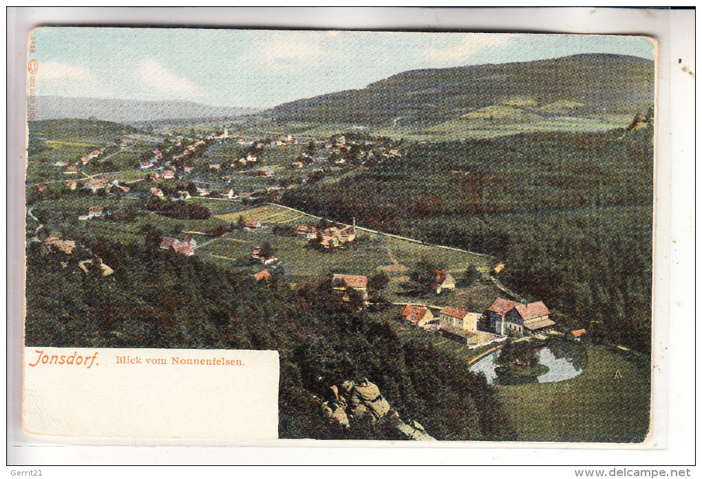 0-8805 JONSDORF, Blick Vom Nonnenfelsen, Ca. 1905, Ungeteilte Rückseite - Jonsdorf