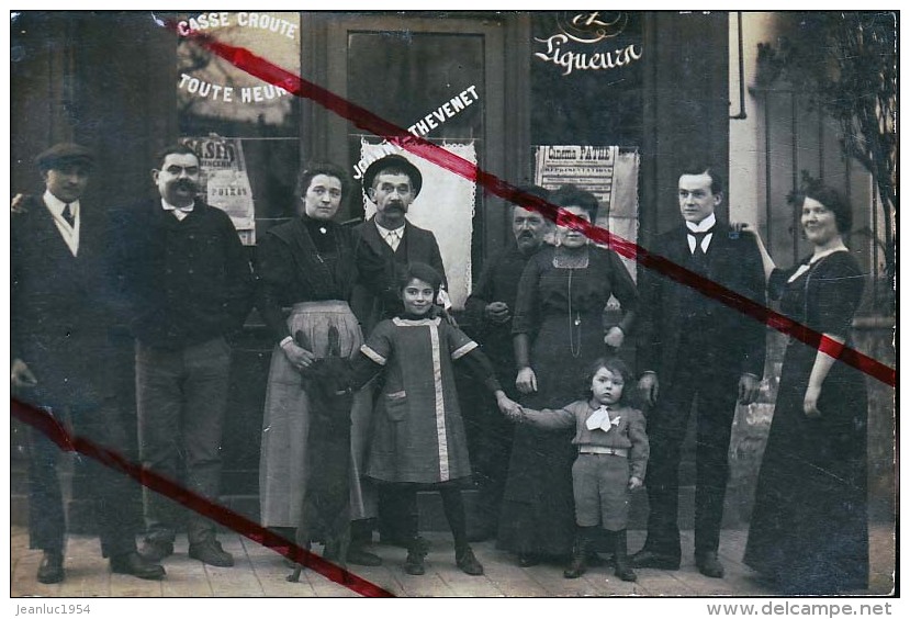 PARIS ? CAFE JOANNY THEVENET A SITUER AU DOS TAMPON AVEC QUELQUES LETTRES VISIBLES MELYE ........ - Cafés, Hôtels, Restaurants