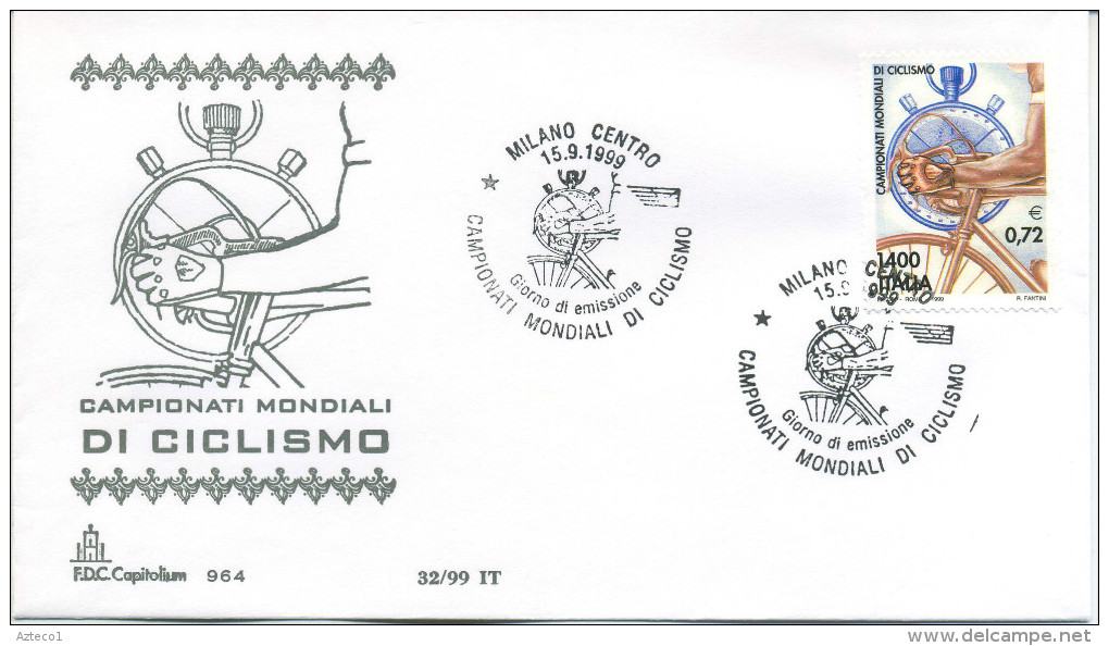 ITALIA - FDC  CAPITOLIUM 1999 - MONDIALI DI CICLISMO - SPORT -  ANNULLO SPECIALE - FDC