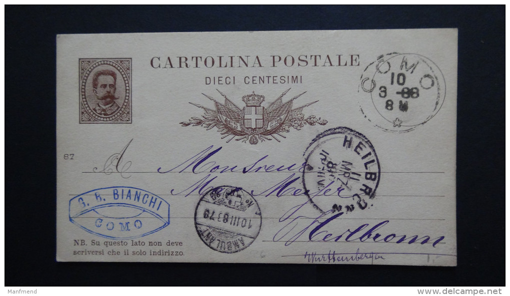 Italy - 1881/89 - Mi: P 12(87) Used - Postal Stationery - Look Scans - Ganzsachen