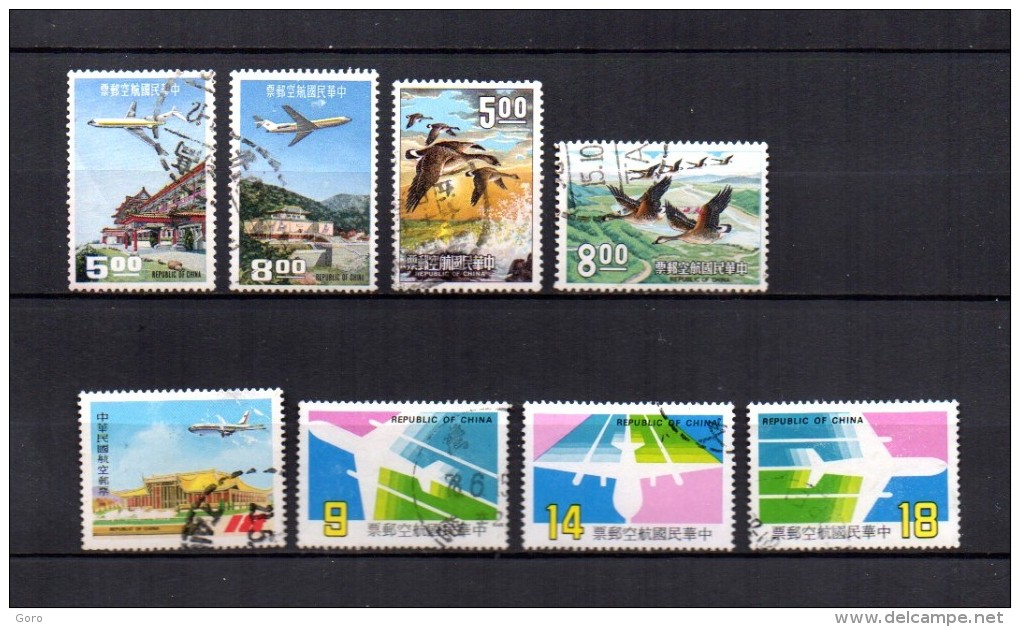 Taiwán  ( Formosa )    1967-87 .-  Y&T Nº    13/14 - 16/17 - 23 - 24/26      Aéreos - Poste Aérienne