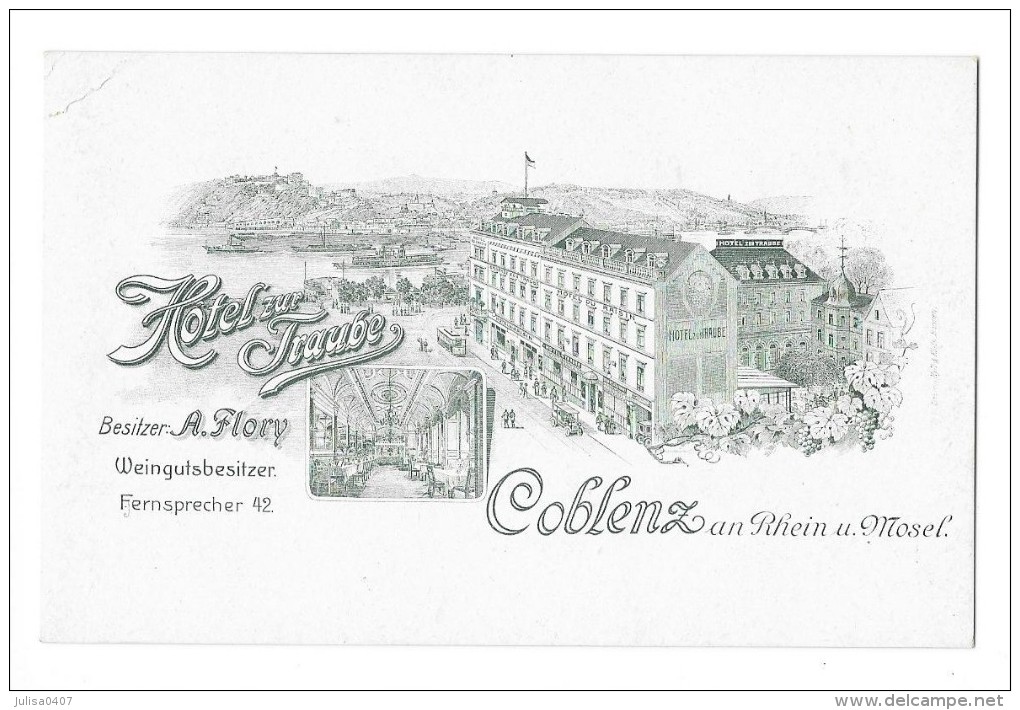 KOBLENZ COBLENZ COBLENCE  (Allemagne) Carte Publicitaire Hotel Traube - Koblenz