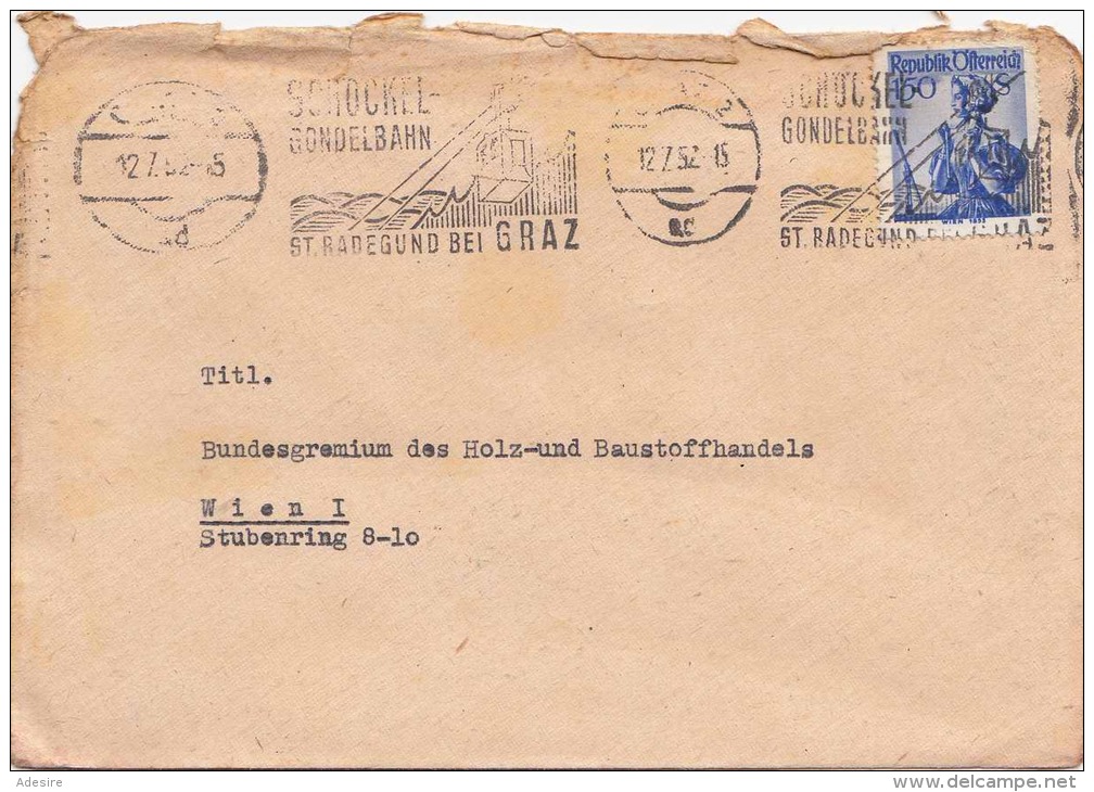 Österreich 1952 - 1,50 S Auf Firmenbrief Gel.Graz - Wien - Storia Postale