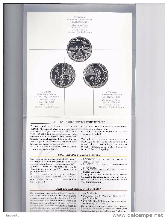 PROOFSET 200 BEF Duits + Frans + Nederlands 2000 ZILVER - 200 Frank