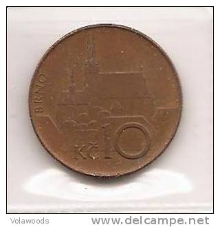 Repubblica Ceca - Moneta Circolata Da 10 Corone Km4 - 1993 - Czech Republic