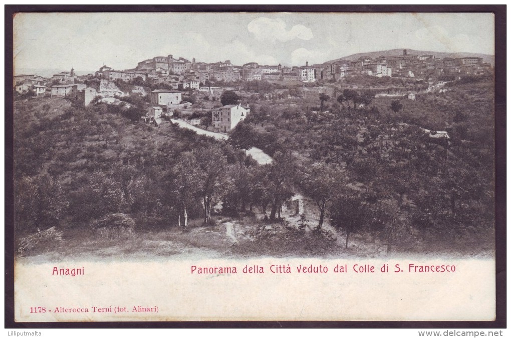 Italy Undivided Back Postcard Italia Cartolina 1895 - 1904 Anagni Panorama  Roma Rome Lazio Frosinone - Frosinone