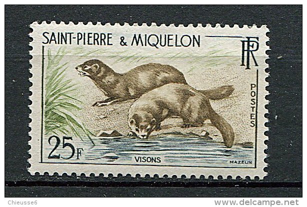 (cl. 5 - P.34) St Pierre Et Miquelon ** N° 361 (ref. Michel Au Dos)  -  Le Vison - - Unused Stamps