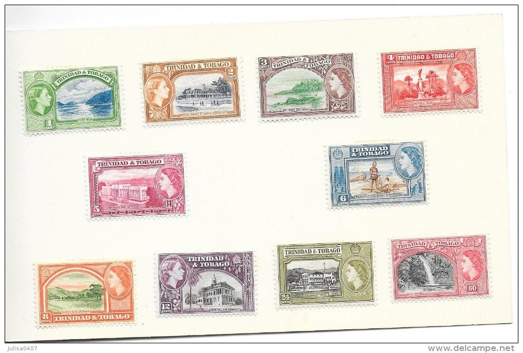 TRINIDAD & TOBAGO 10 Timbres Sites Profils Souvenir D'émission Neufs Avec Charnières - Trinité & Tobago (1962-...)