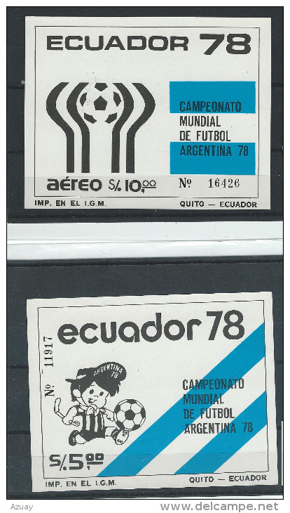 EC - 1978 -BLOCK 85+86   - FUSSBALL WM 1978 ARGENTINEN - POSTFRISCH -MNH - ** - ECUADOR - EQUATEUR - Equateur