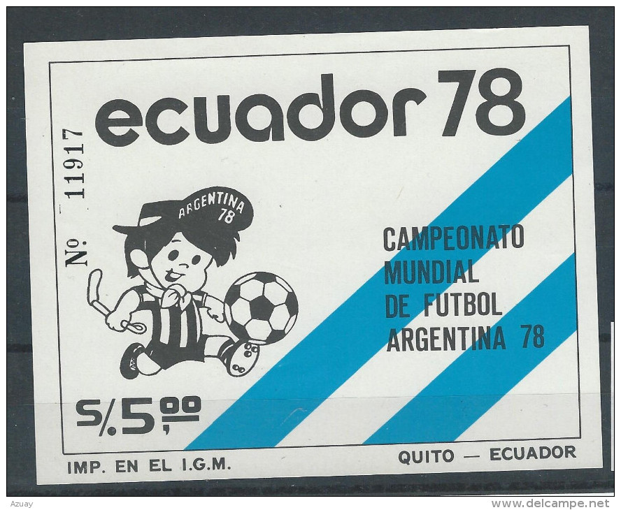 EC - 1978 -BLOCK 85+86   - FUSSBALL WM 1978 ARGENTINEN - POSTFRISCH -MNH - ** - ECUADOR - EQUATEUR - Equateur