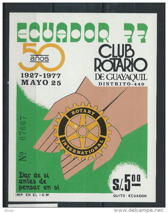 EC - 1977 -BLOCK 76+77 -  ROTARY CLUB GUAYAQUIL -  - POSTFRISCH -MNH - ** - ECUADOR - EQUATEUR - Equateur