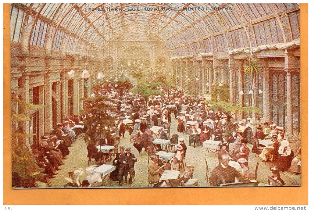 Harrogate Royal Baths Winter Garden Old Postcard - Harrogate