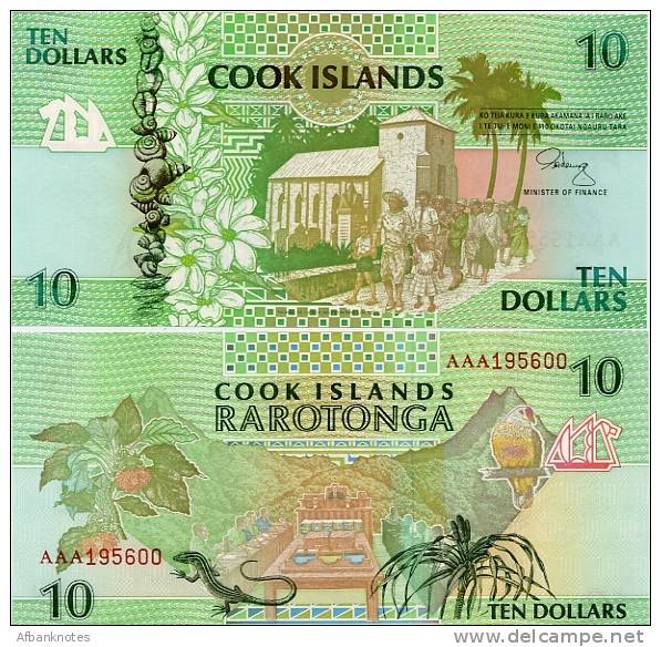 COOK IS.       10 Dollars      P-8a    ND (1992)    UNC - Isole Cook