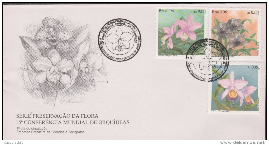 O) 1996 BRAZIL, ORCHIDS, PRESERVATION OF FLORA, FDC XF - FDC
