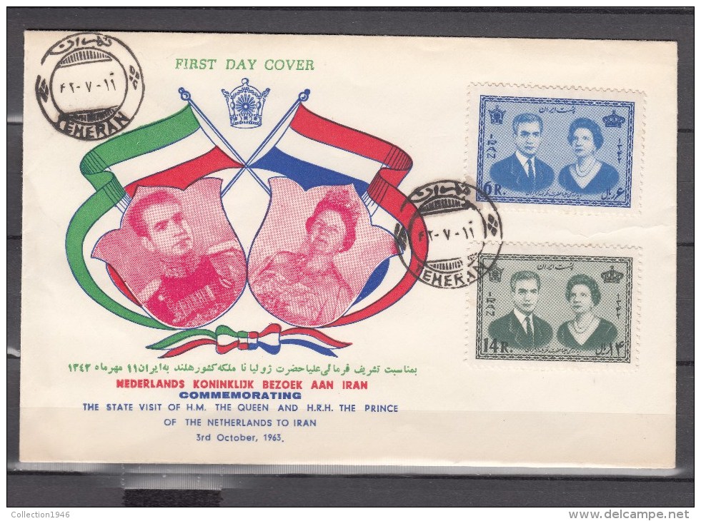 Iran 1963,2V On FDC,sjah From Persia And Queen Juliana From The Netherlands,(L1760) - Koniklijke Families