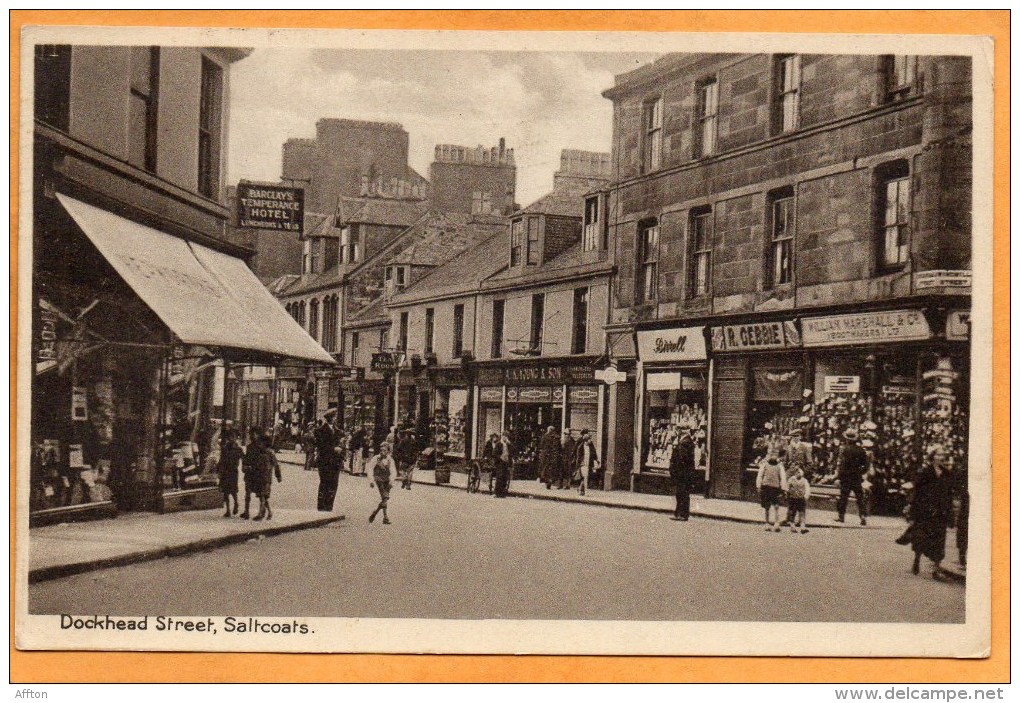 Saltcoats Dockhead Street 1937 Postcard - Ayrshire