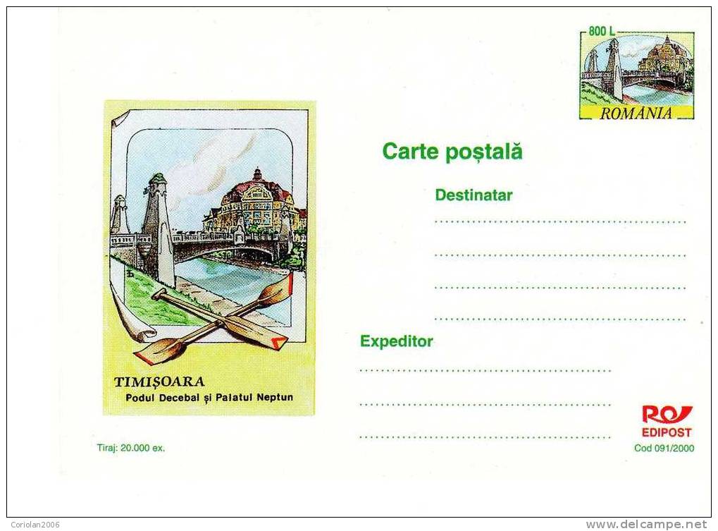 Romania / Postal Stationery /  Timisoara - Decebal Bridge - Ponti