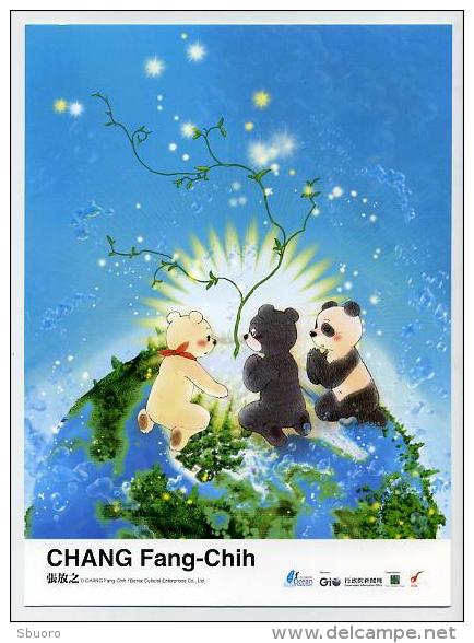 Mini Poster Bristol Ou Maxi Carte Postale - 26 Cm X 19 Cm - Taïwan - Chang Fang-Chih - Ours Panda Bear Oso - Produits Dérivés