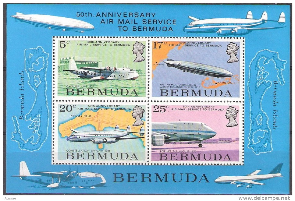 Bermuda Bermude 1975 Yvertn° Bloc 2 *** MNH Cote 18 Euro Avions Vliegtuigen Airplanes - Bermudes